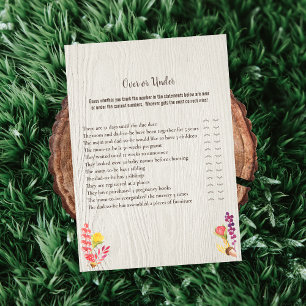 Invitación Autumt Forest Animal Over or Under Baby Game