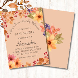 Invitación Autumt Rustic Floral cae en el amor Baby Shower