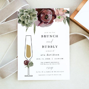 Invitación AVA Burgundy Succulum Brunch y Bubbly Champagne