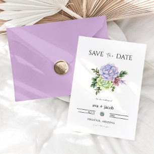 Invitación AVA Cactus Floral Suculento Desierto Salvar la Fec
