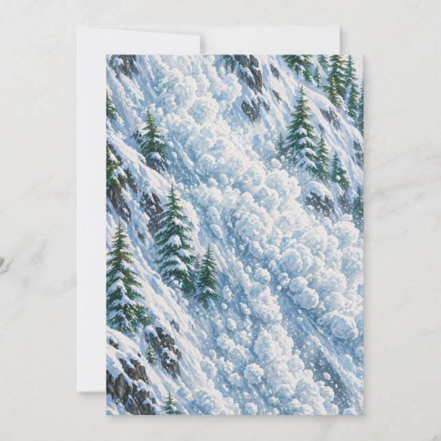 Invitación Avalanche Mountain Snow Scene (Anverso)
