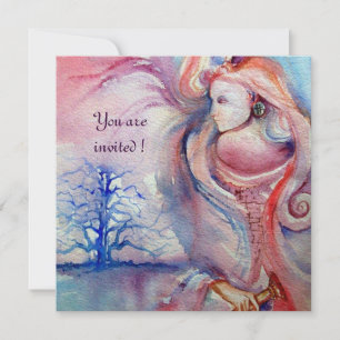 Invitación AVALON, Magia y Misterio rosa suave azul púrpura