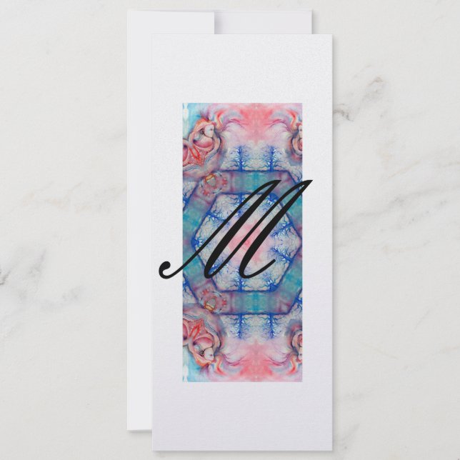 Invitación AVALON mograma 2, papel de hielo azul morado suave (Anverso)