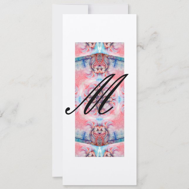 Invitación AVALON monograma 2, rosa púrpura metálico CHAMPÁN (Anverso)