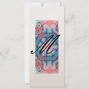 Invitación AVALON Monograma Abstracto Rosa Suave Champagne Az