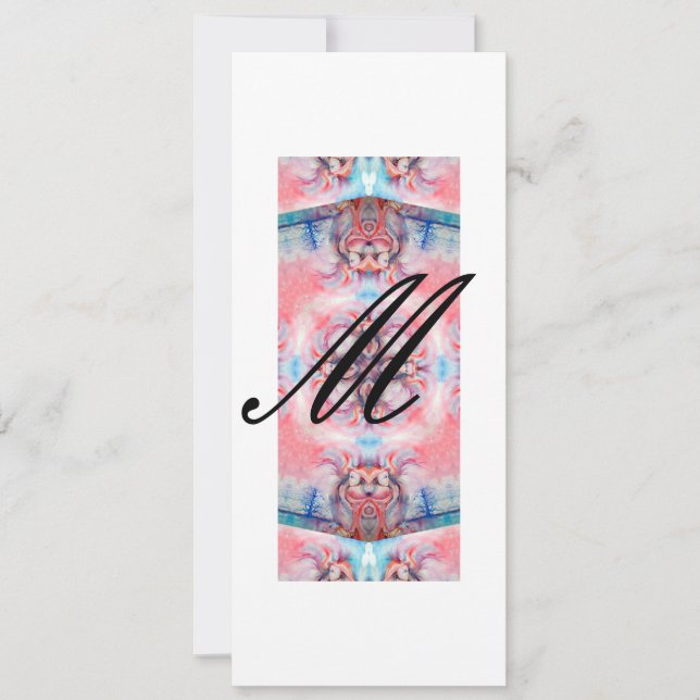 Invitación AVALON Resumen Monograma Púrpura Rosa (Anverso)