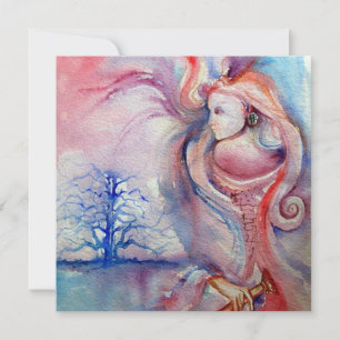 Invitación AVALON, rosa suave azul púrpura