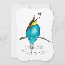 Invitación Ave acuarela (apicultor europeo)