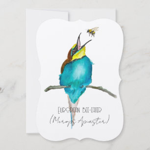 Invitación Ave acuarela (apicultor europeo)