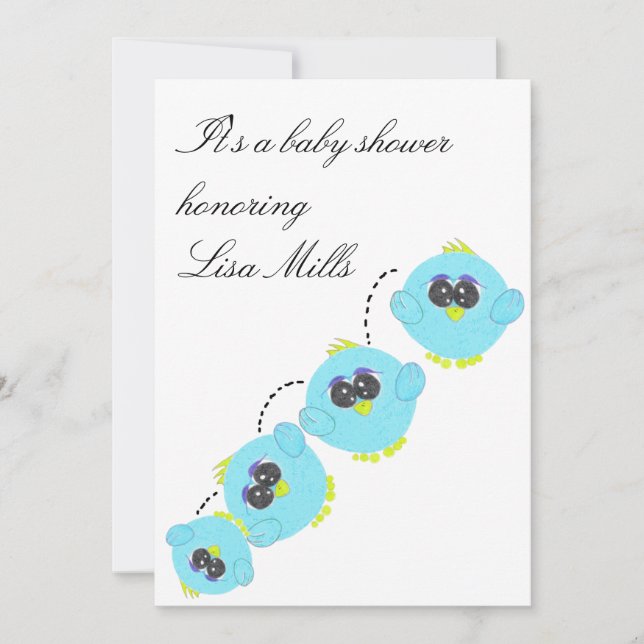 Invitación Ave Aqua Baby (Anverso)