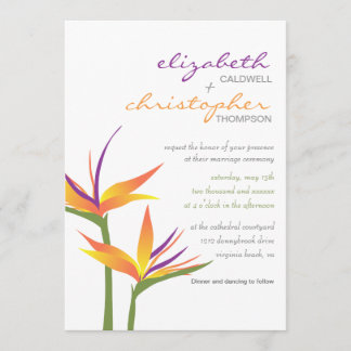 Invitación Ave de la boda paraíso