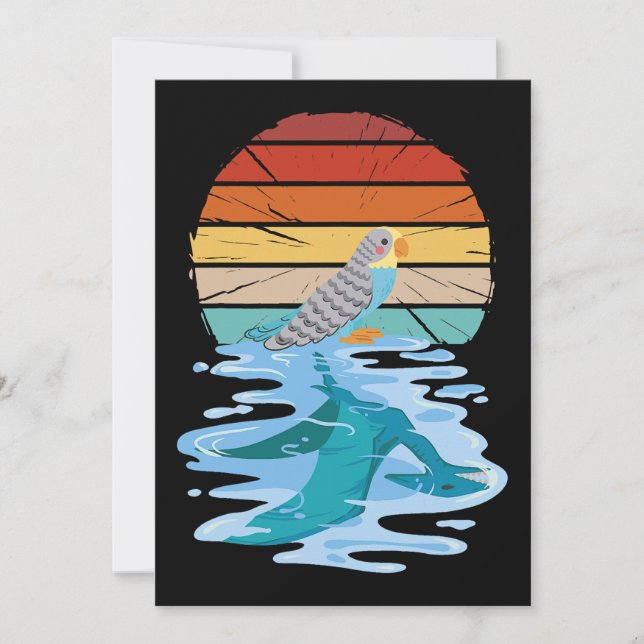 Invitación Ave de paracaídas divertida con el reflejo de (Anverso)