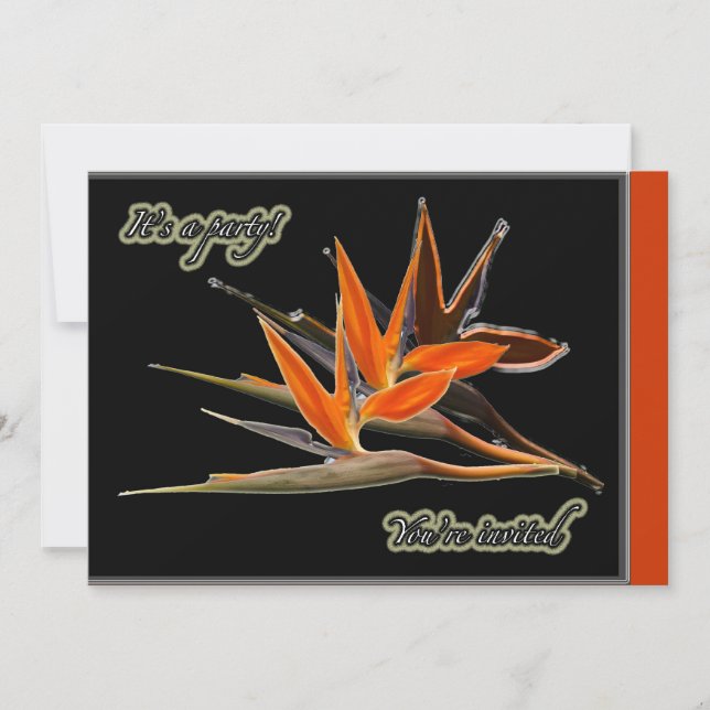 Invitación Ave de Paraíso de Fiesta Floral (Anverso)