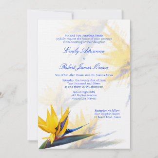 Invitación Ave del paraíso de la boda hawaiana