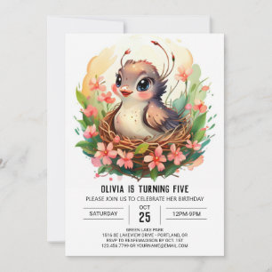 Invitación Ave editable encantada Cumpleaños