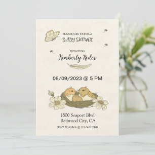 Invitación Ave En Nest Baby Shower