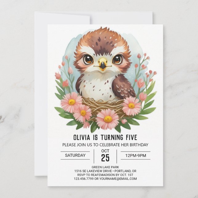 Invitación Ave encantada en línea (Anverso)