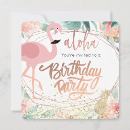 Invitación ave flamingo rosa