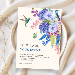 Invitación Ave floral estética elegante
