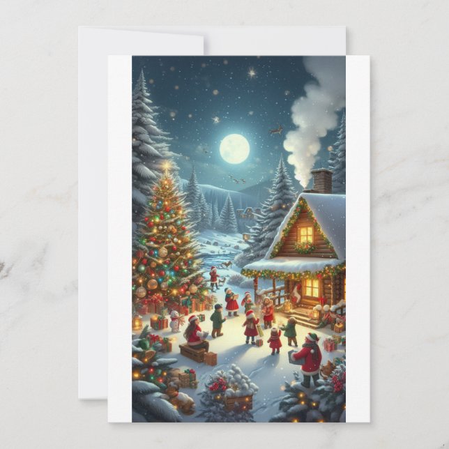 Invitación Ave Navidad acogedor" (Anverso)