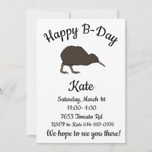 Invitación Ave tropical Kiwi feliz del B-day