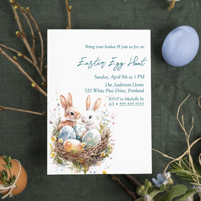 Invitación Avenenos De Huevos En La Cacería De Huevos De Pasc (Subido por el creador)