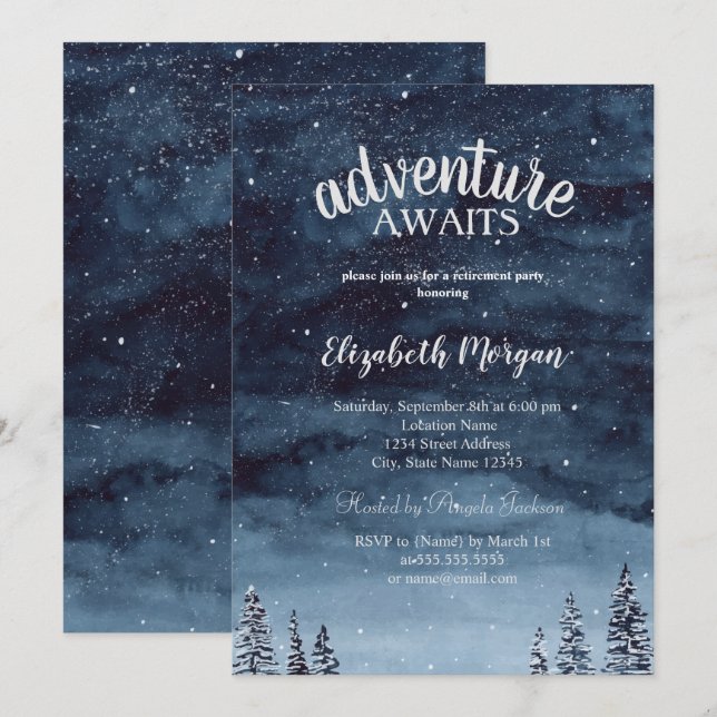 Invitación Aventura a Fiesta de Jubilación de Bosques de Invi (Anverso / Reverso)