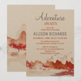 Invitación Aventura a la ducha de bebé en otoño del bosque