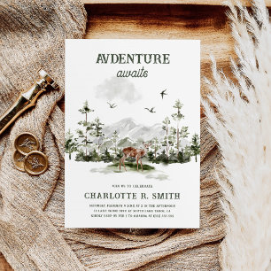 Invitación Aventura a la elegante ducha nupcial de montaña