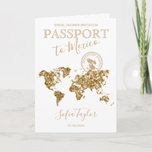 Invitación Aventura a la espera de mapa de pasaporte ducha de