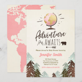 Invitación Aventura a la espera de una ducha bebé que invita 