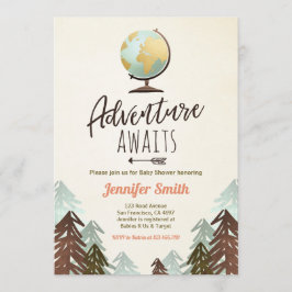 Invitación Aventura a la espera de una ducha de bebé que invi