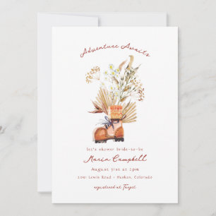 Invitación Aventura a la espera de una ducha de novias con fl