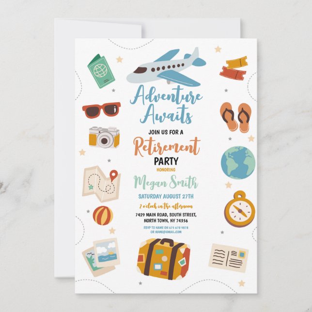 Invitación Aventura a la espera de vacaciones de Fiesta de Ju (Anverso)