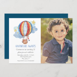 Invitación Aventura a la fiesta de cumpleaños de la foto del 