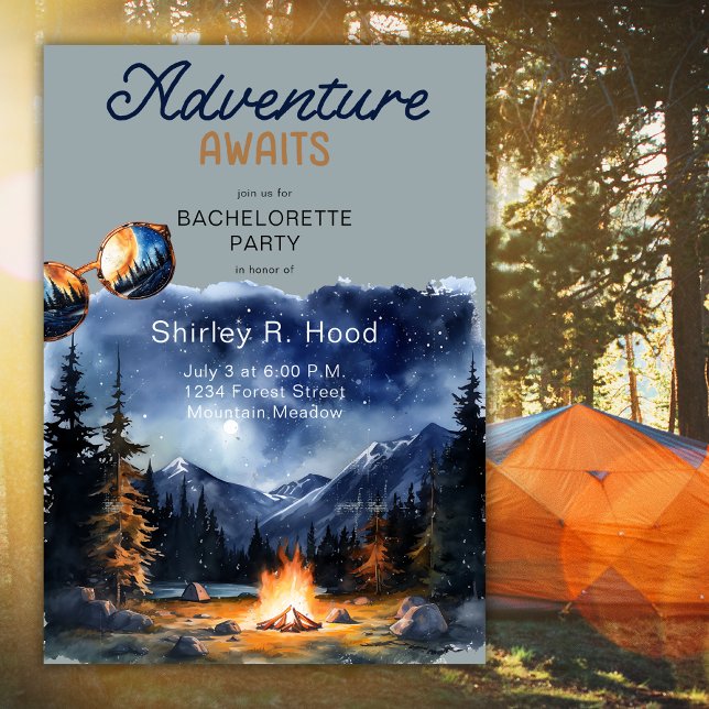 Invitación Aventura a la fiesta de la soltera de camping (Subido por el creador)