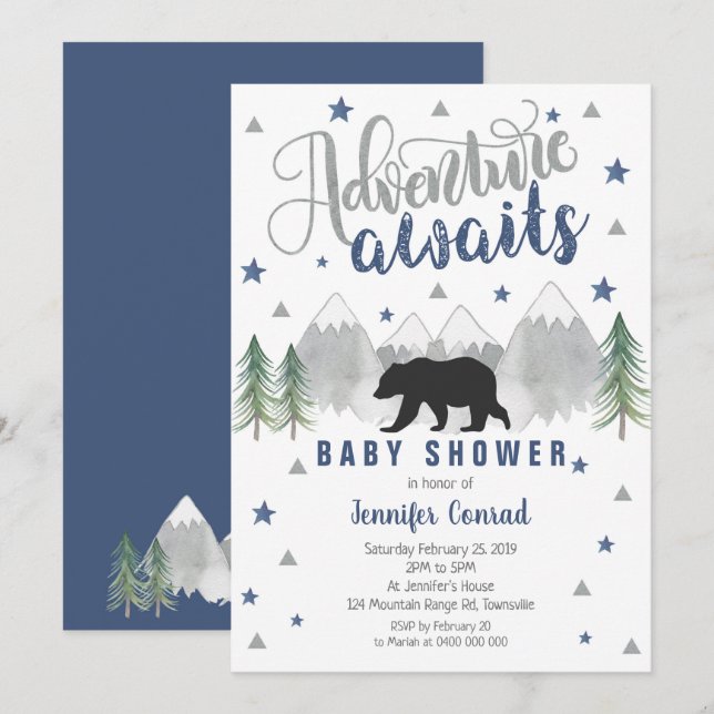 Invitación Aventura a la marina invitada de Baby Shower (Anverso / Reverso)