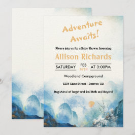 Invitación Aventura a la montaña paisaje ducha de bebé