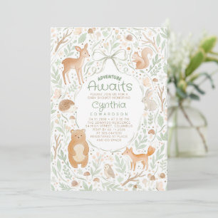 Invitación Aventura Aguarda a los Animales del Bosque Baby Sh