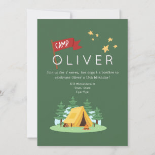 Invitación Aventura al aire libre con fuego de camping Cumple