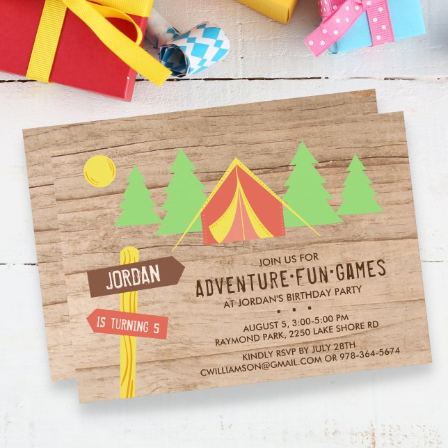 Invitación Aventura Al Aire Libre En Woods Camping Fiesta De  (Subido por el creador)
