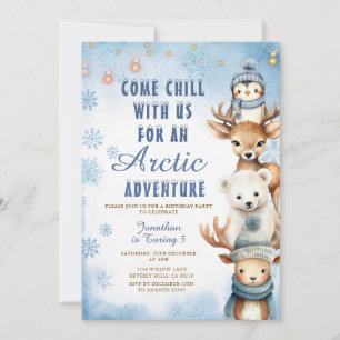 Invitación Aventura Ártica de Invierno Fiesta de Cumpleaños 1