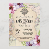 Aventura Baby Shower Floral Map Mundo de Viajes