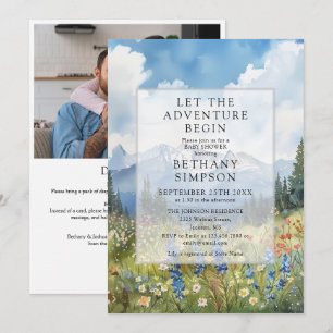 Invitación Aventura Comienza Montaña Código QR Fiesta de Bebé
