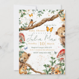 Invitación Aventura de animales del bosque 2 opciones trasera