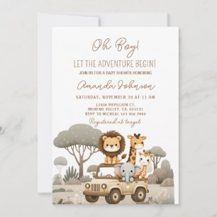 Invitación Aventura de Animales del Bosque Comienza Cumpleaño
