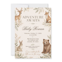 Aventura de Baby Shower de Animales del Bosque