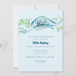 Invitación Aventura de ballena | Océano| Cumpleaños bajo el m