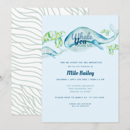 Invitación Aventura de ballena | Océano| Cumpleaños bajo el m