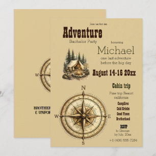 Invitación Aventura de cabaña Viaje Despedida de soltero Camp
